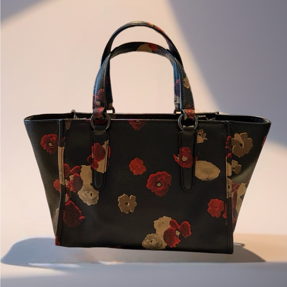 Coach Mini Crosby Floral Leather Satchel + Crossbody Strap - Picture 2 of 8